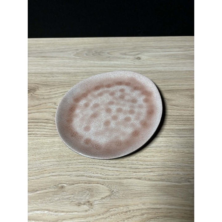 Assiette en mélamine rose (plastique dur)