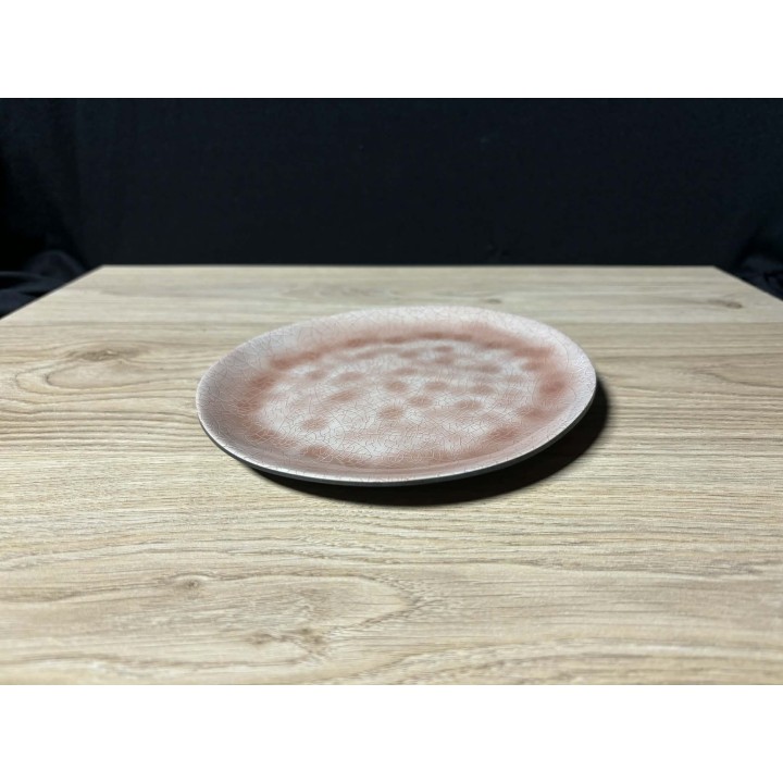 Assiette en mélamine rose (plastique dur)