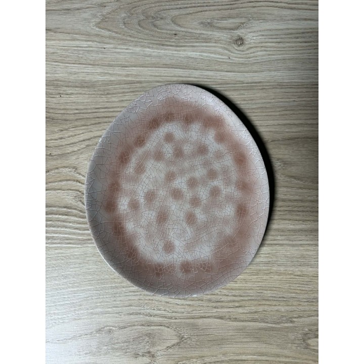 Assiette en mélamine rose (plastique dur)