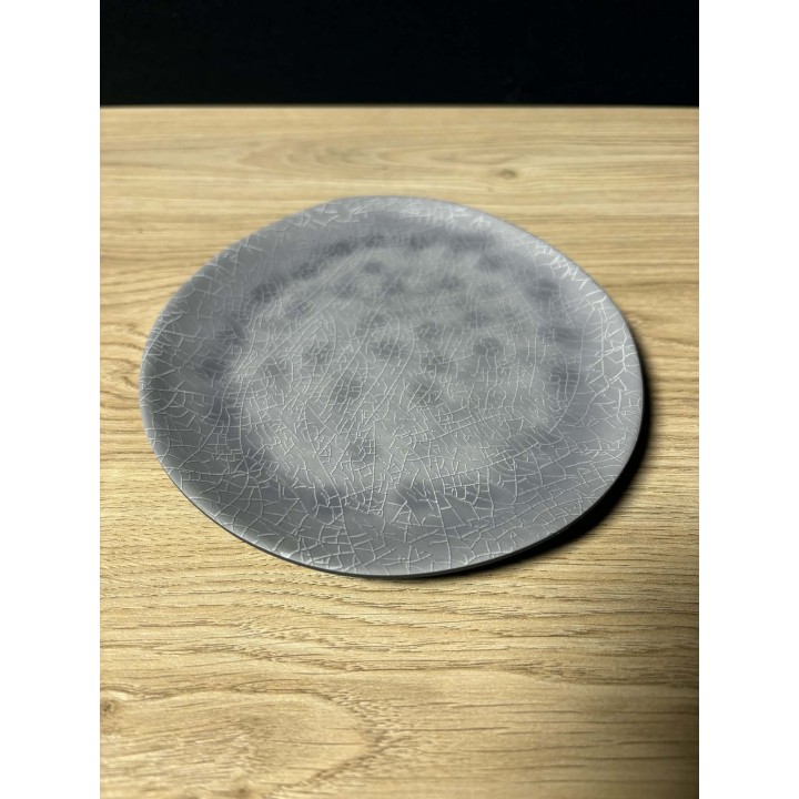 Assiettes grises en mélanine ( plastique dur)