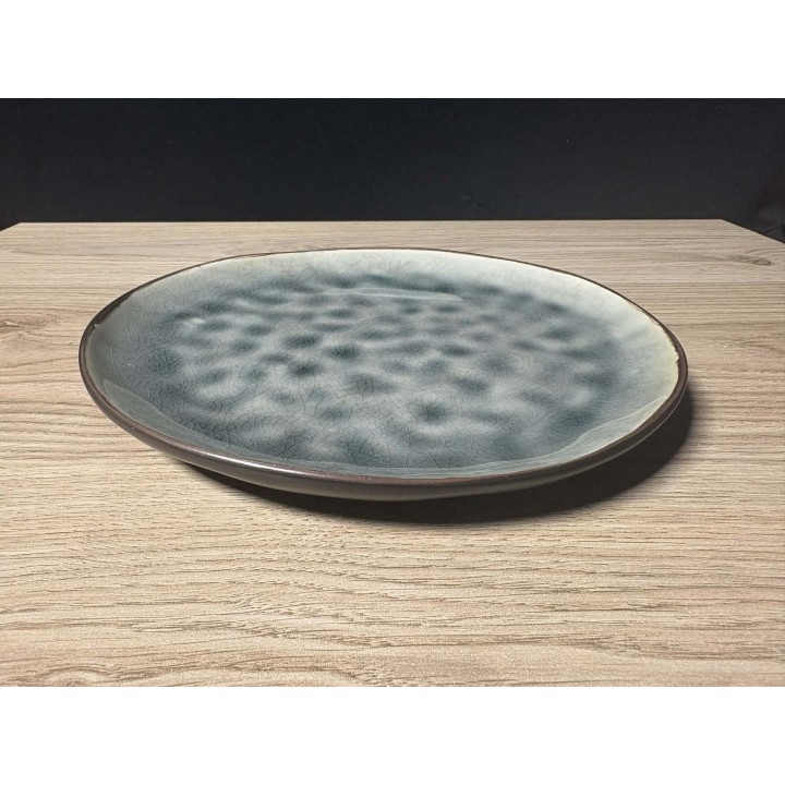 Assiettes rondes bleu/vert 20cm