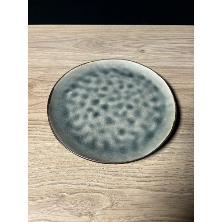 Assiettes rondes bleu/vert 20cm