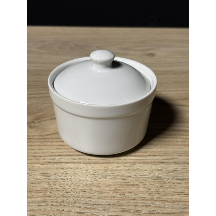 Cassolettes blanche ronde avec couvercle
