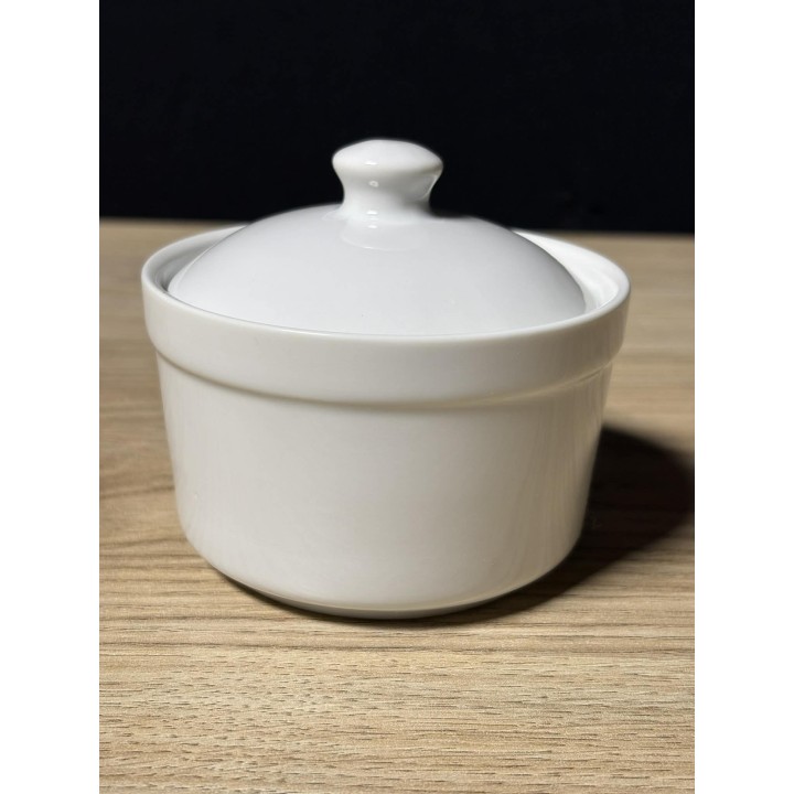 Cassolettes blanche ronde avec couvercle