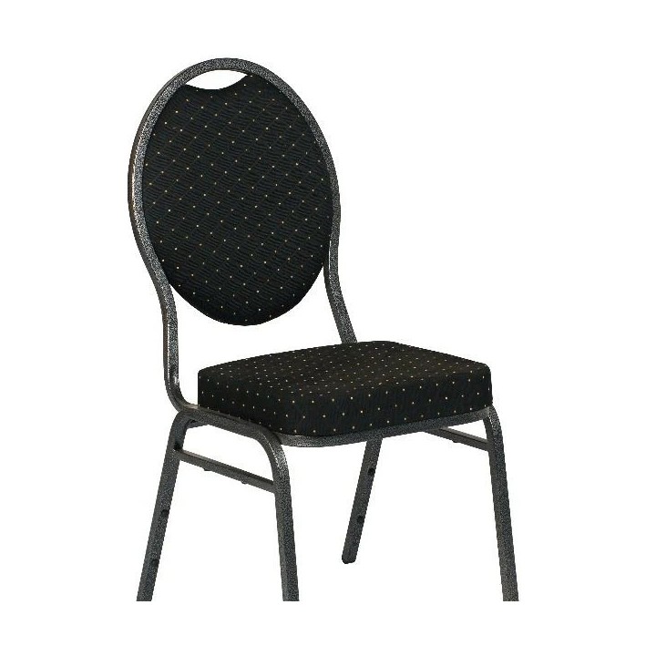 Chaise médaillon noir-point or