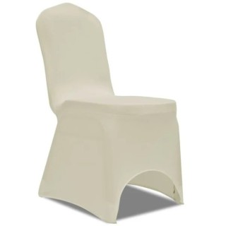 Housse de chaise écru stretch
