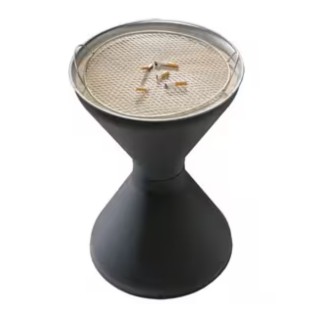Cendrier sur pied sablier, noir mat