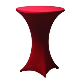 Housse bordeaux de table haute 85cm diam.