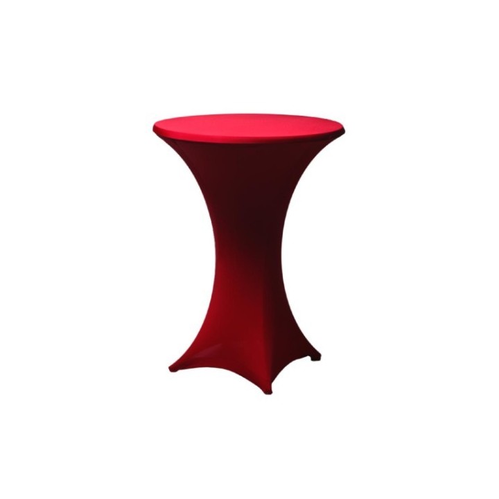 Housse bordeaux de table haute 85cm diam.