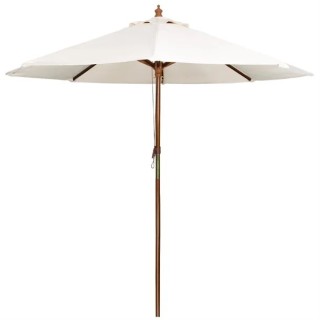 Parasol rond Bolero écru 3m + pieds marbre